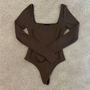 Living On the Edge Urban Outfitters Out from Under Brown Long Sleeve Bodysuit